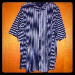 Basic Editions Short Sleeve Striped Shirt 4XL